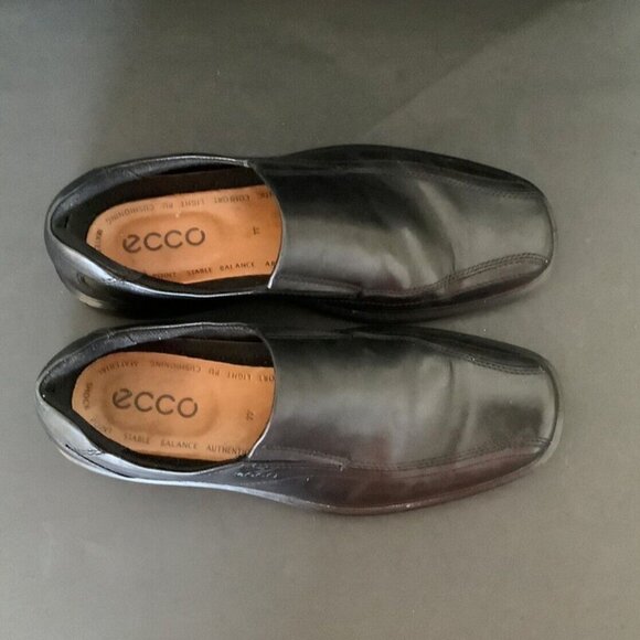 ECCO Men's Helsinki Classic Black Loafers Slip On EU 44 Size 10-10.5 US Ex Cond! - Picture 5 of 7